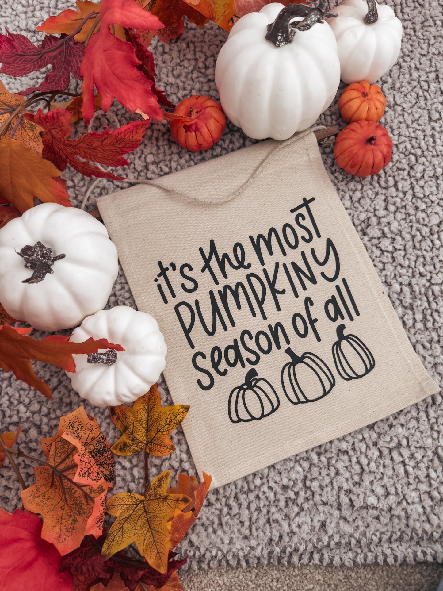 It’s The Most Pumpkiny Season Of All, Autumn Home Decor, Hand Lettered Canvas Sign