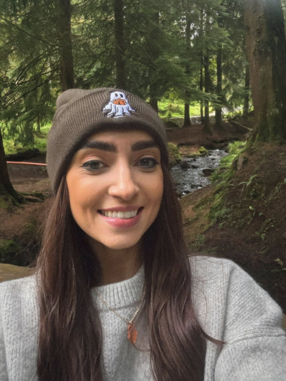 Ghost Beanie, Pumpkin Ghost Beanie, Unisex Beanie, Autumn Beanie, Halloween Ghost, Beige Hat, Green Hat