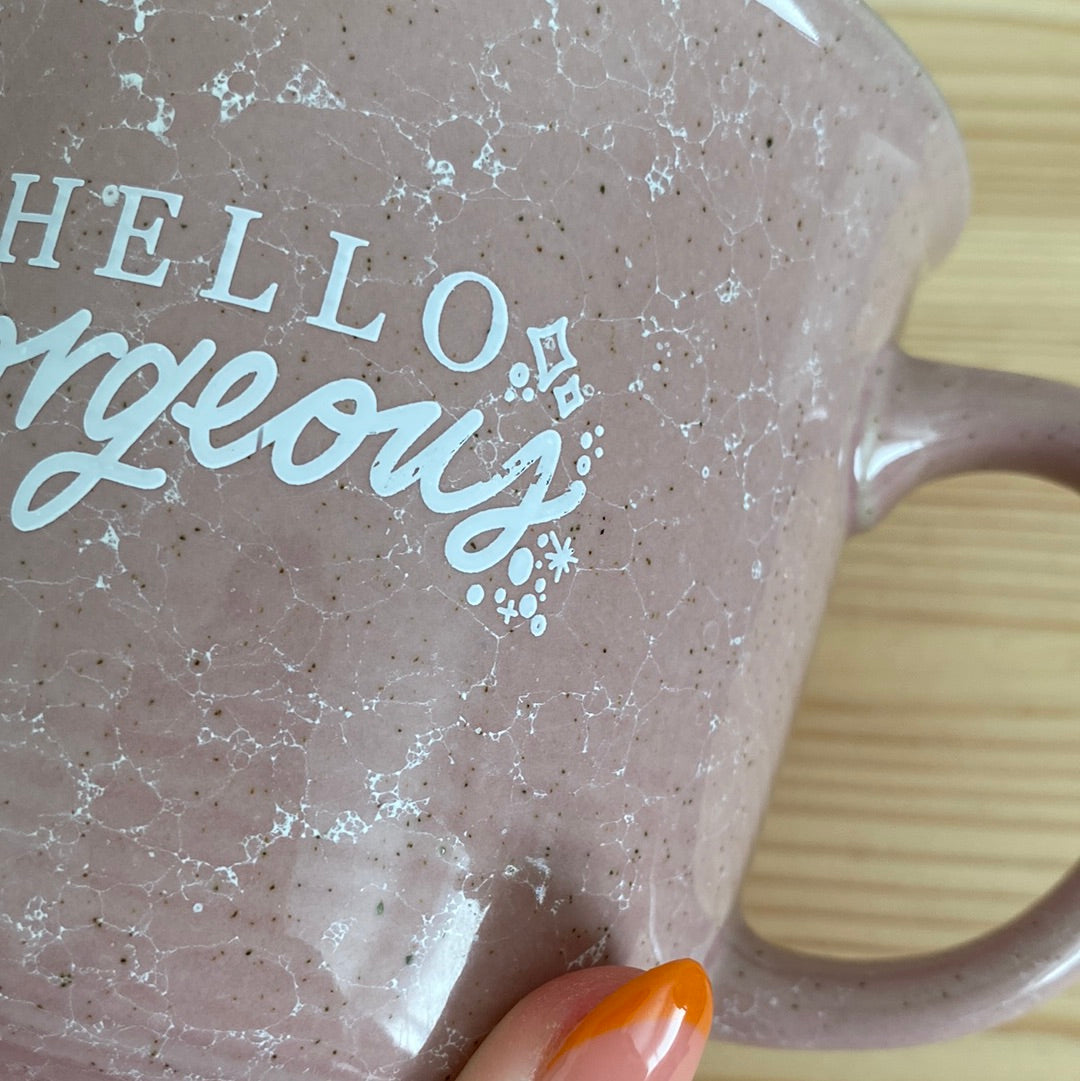 Hello Gorgeous Marbled Ceramic Mug