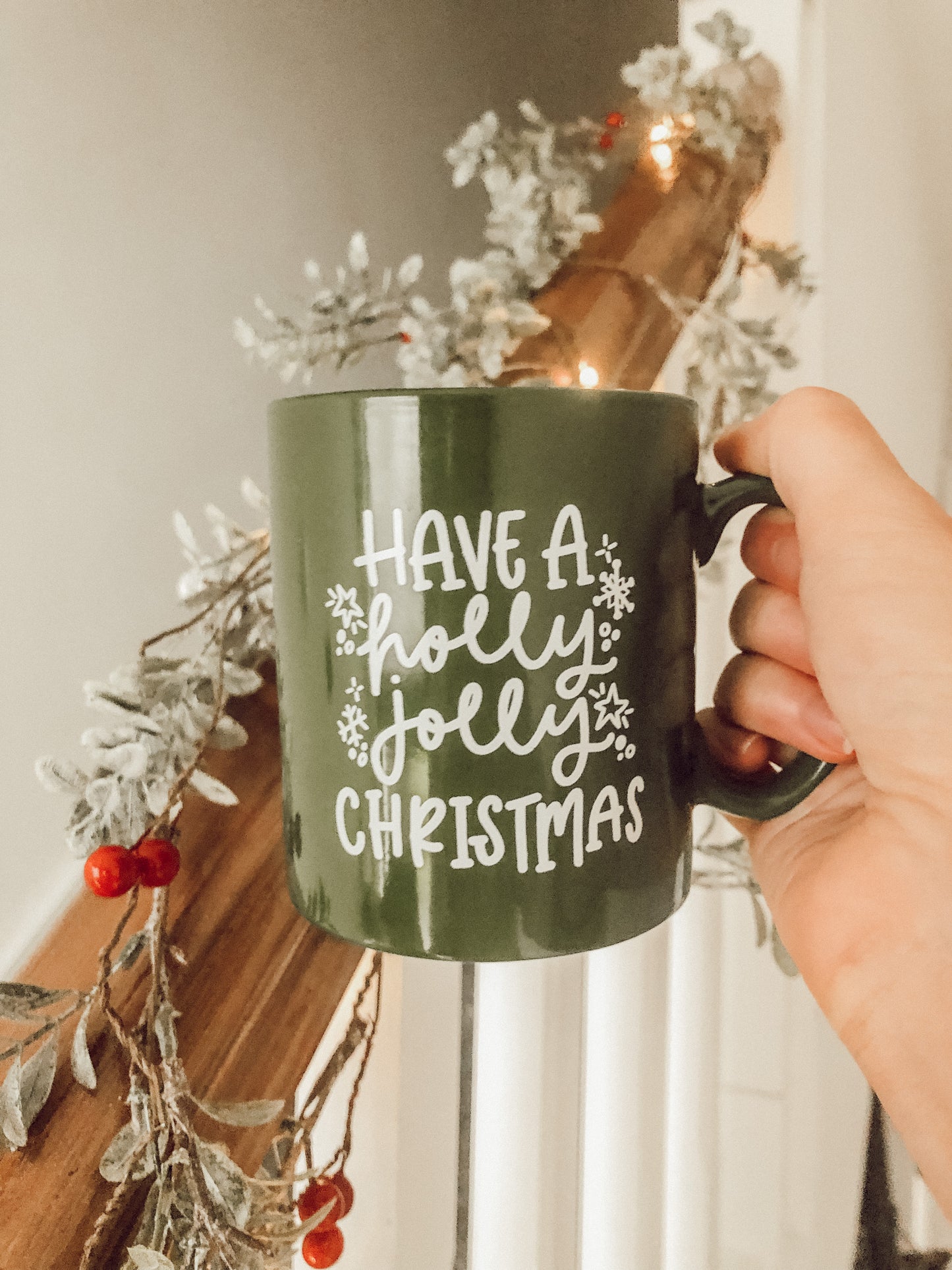 Have A Holly Jolly Christmas Green Ceramic Mug