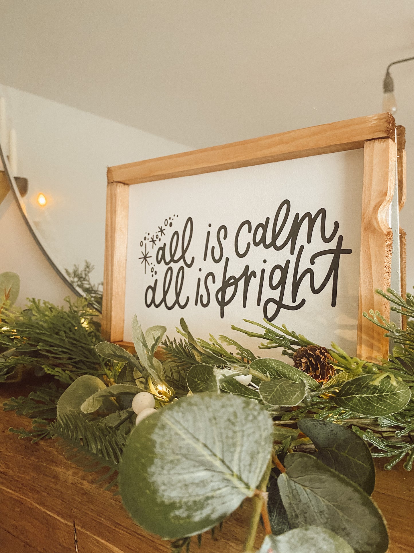 All Is Calm All Is Bright Handmade Farmhouse Wooden Christmas Sign