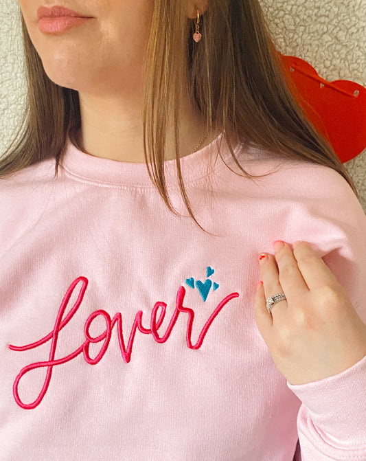 Lover Jumper, Valentines Jumper, Pink Crewneck Jumper, Swiftie Jumper