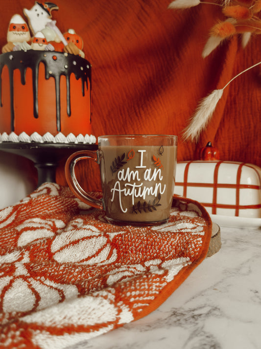 I Am An Autumn Glass Mug, Gilmore Girls Mug, Coffee Glass Mug