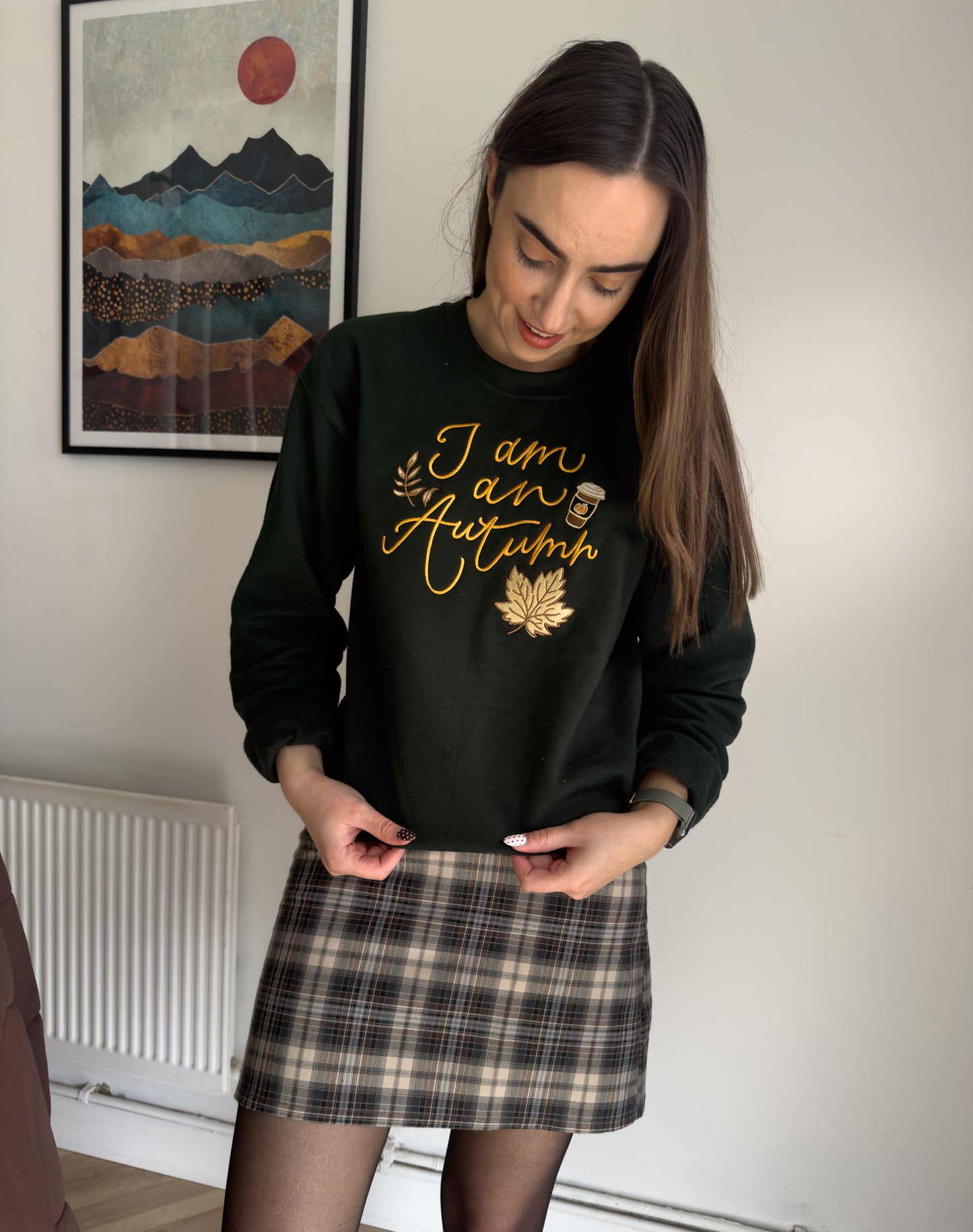 I Am An Autumn Jumper, Fleece Lined Jumper, Green Autumn Jumper