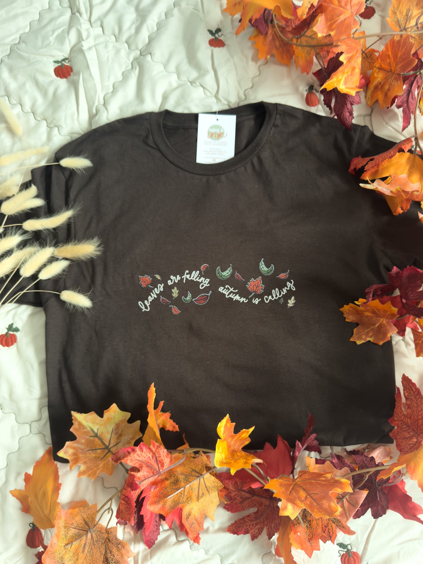 Leaves Are Falling, Autumn Is Calling T-Shirt, Brown T-Shirt, Autumn T-Shirt
