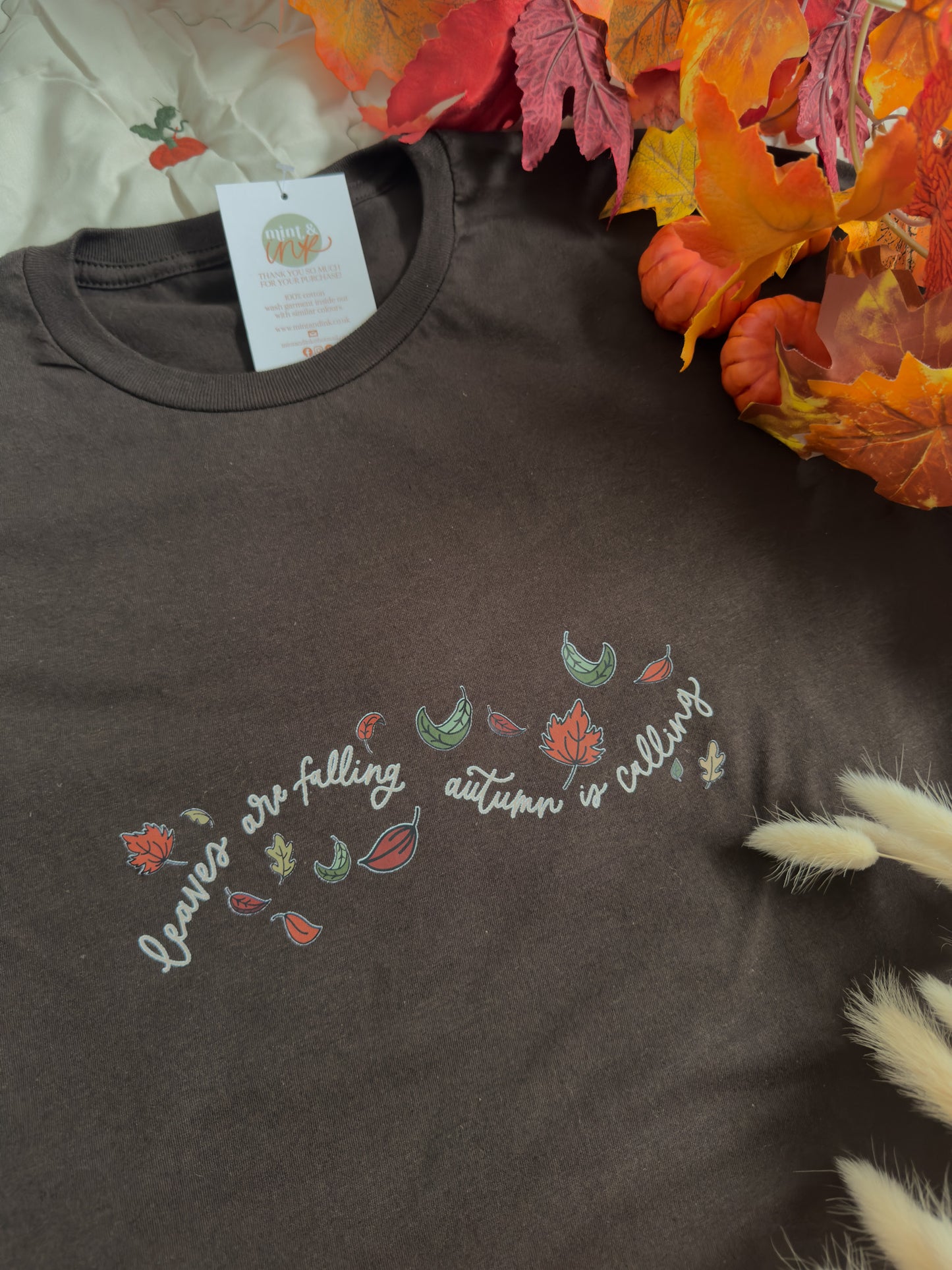 Leaves Are Falling, Autumn Is Calling T-Shirt, Brown T-Shirt, Autumn T-Shirt
