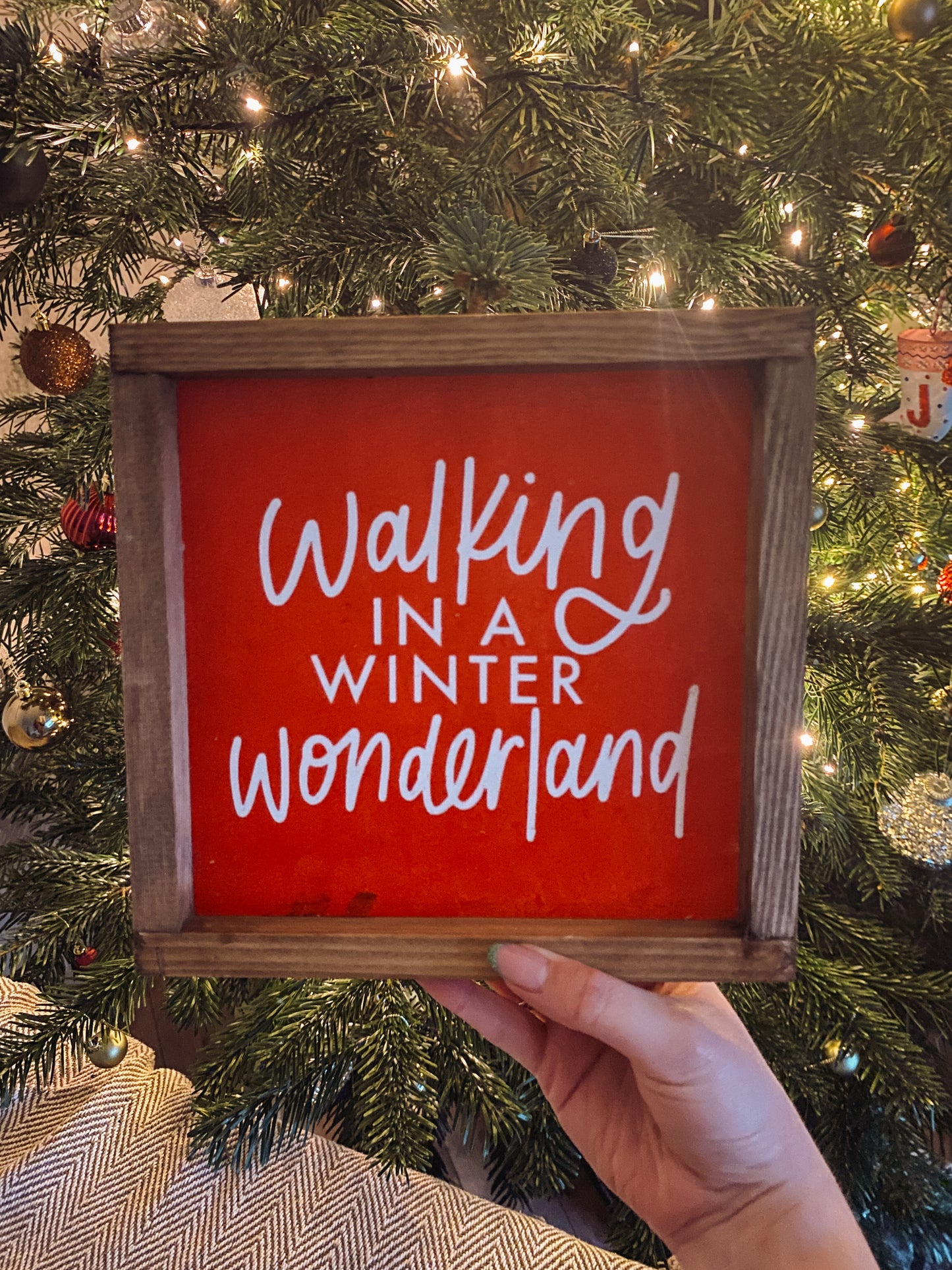 Walking In A Winter Wonderland, Wooden Sign, Handmade wooden Sign, Christmas Sign