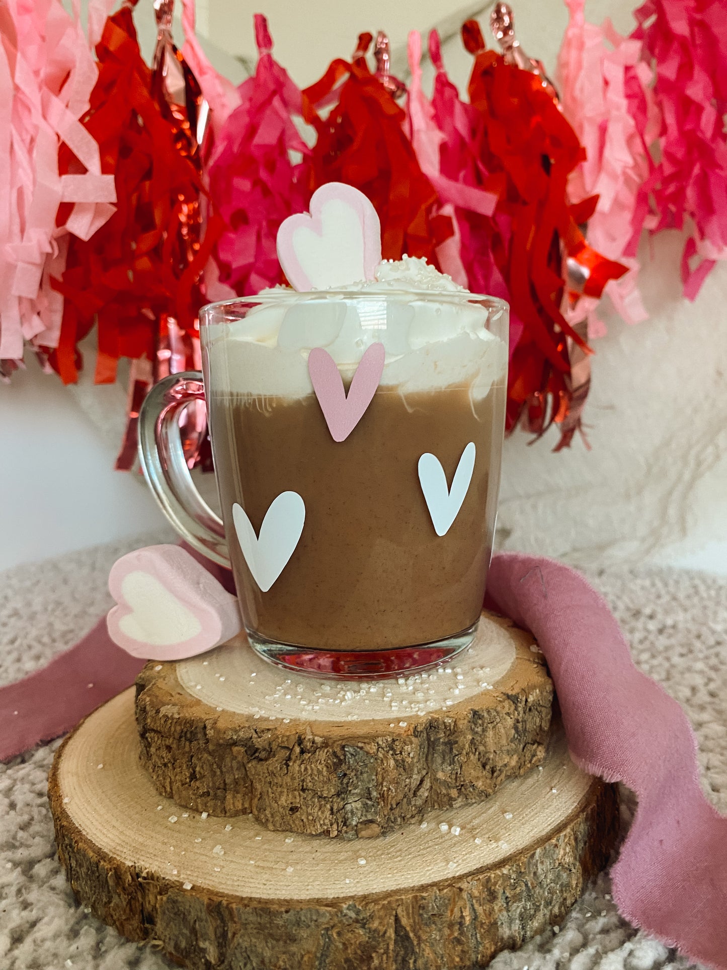 White & Purple Heart Mug